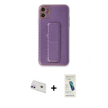 MARSİLYAN™- iPhone 12 Kılıf Yörünge Yansıma - Şeffaf Pasifik Cam Ekran Koruyucu + Rainbow Kamera Lens Koruma Cam - MR