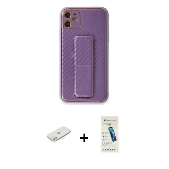 MARSİLYAN™- iPhone 12 Kılıf Yörünge Yansıma - Şeffaf Pasifik Cam Ekran Koruyucu + Renkli Kamera Lens Koruma Cam - TU