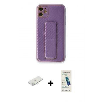 MARSİLYAN™- iPhone 12 Kılıf Yörünge Yansıma - Şeffaf Pasifik Cam Ekran Koruyucu + Renkli Kamera Lens Koruma Cam - SI