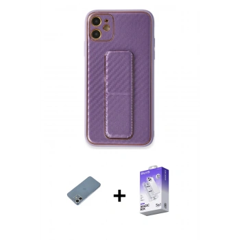 MARSİLYAN™- iPhone 12 Kılıf Yörünge Yansıma - Siyah Bilvis 5in1 3D Magic Cam Ekran Koruyucu + Shine Kamera Lens Koruma Cam - GS