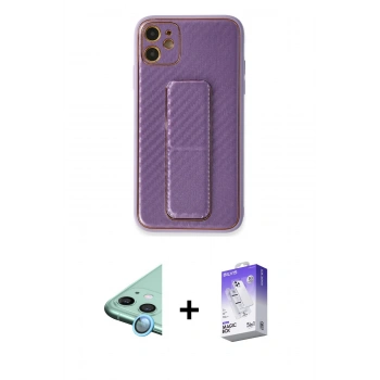 MARSİLYAN™- iPhone 12 Kılıf Yörünge Yansıma - Siyah Bilvis 5in1 3D Magic Cam Ekran Koruyucu + Raze Metal Kamera Lens - MI