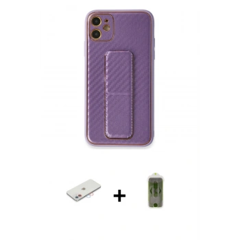 MARSİLYAN™- iPhone 12 Kılıf Yörünge Yansıma - Siyah Joko Magic 5D Hayalet Cam + Renkli Kamera Lens Koruma Cam - PE