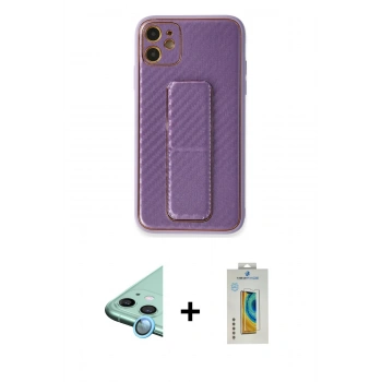 MARSİLYAN™- iPhone 12 Kılıf Yörünge Yansıma - Siyah Polymer Nano Ekran Koruyucu + Raze Metal Kamera Lens - MI