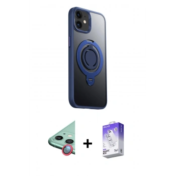 MARSİLYAN™- iPhone 12 Kılıf Zirve Çizgi Prime - Siyah Bilvis 5in1 3D Magic Cam Ekran Koruyucu + Raze Metal Kamera Lens - KI