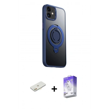 MARSİLYAN™- iPhone 12 Kılıf Zirve Çizgi Prime - Siyah Bilvis 5in1 3D Magic Cam Ekran Koruyucu + Renkli Kamera Lens Koruma Cam - TU