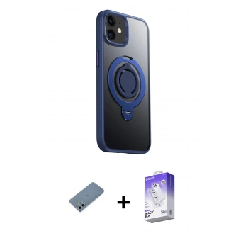 MARSİLYAN™- iPhone 12 Kılıf Zirve Çizgi Prime - Siyah Bilvis 5in1 3D Magic Cam Ekran Koruyucu + Shine Kamera Lens Koruma Cam - SABE