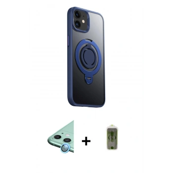 MARSİLYAN™- iPhone 12 Kılıf Zirve Çizgi Prime - Siyah Joko Magic 5D Hayalet Cam + Raze Metal Kamera Lens - MI