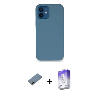 MARSİLYAN™- iPhone 12 Kılıf Zirve Modern Özel Seri - Siyah Bilvis 5in1 3D Magic Cam Ekran Koruyucu + Shine Kamera Lens Koruma Cam - GD