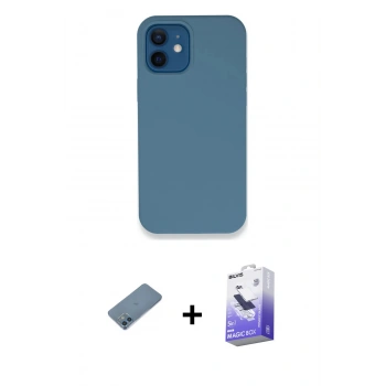 MARSİLYAN™- iPhone 12 Kılıf Zirve Modern Özel Seri - Siyah Bilvis 5in1 5D Magic Hayalet Cam Ekran Koruyucu + Shine Kamera Lens Koruma Cam - MI