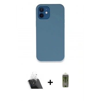 MARSİLYAN™- iPhone 12 Kılıf Zirve Modern Özel Seri - Siyah Joko Magic 5D Hayalet Cam + Kamera Lens Koruma Cam - SF