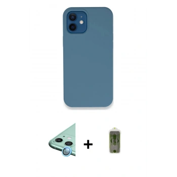 MARSİLYAN™- iPhone 12 Kılıf Zirve Modern Özel Seri - Siyah Joko Magic 5D Hayalet Cam + Raze Metal Kamera Lens - MI