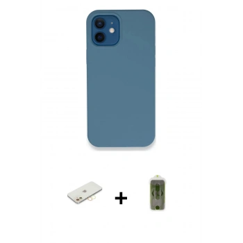 MARSİLYAN™- iPhone 12 Kılıf Zirve Modern Özel Seri - Siyah Joko Magic 5D Hayalet Cam + Renkli Kamera Lens Koruma Cam - SI