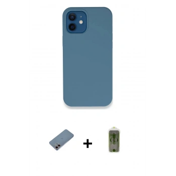 MARSİLYAN™- iPhone 12 Kılıf Zirve Modern Özel Seri - Siyah Joko Magic 5D Hayalet Cam + Shine Kamera Lens Koruma Cam - PE