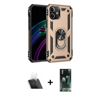 MARSİLYAN™- iPhone 12 Mini Kılıf Ahenk Klasik Koleksiyonu - Şeffaf 360 Full Body Arka Koruyucu + Kamera Lens Koruma Cam - SF
