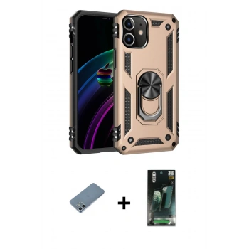 MARSİLYAN™- iPhone 12 Mini Kılıf Ahenk Klasik Koleksiyonu - Şeffaf 360 Full Body Arka Koruyucu + Shine Kamera Lens Koruma Cam - SABE