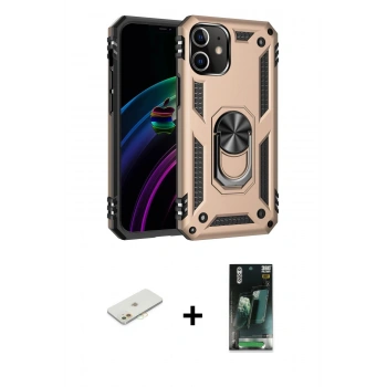 MARSİLYAN™- iPhone 12 Mini Kılıf Ahenk Klasik Koleksiyonu - Siyah 360 Mat Full Body Arka Koruyucu + Renkli Kamera Lens Koruma Cam - TU