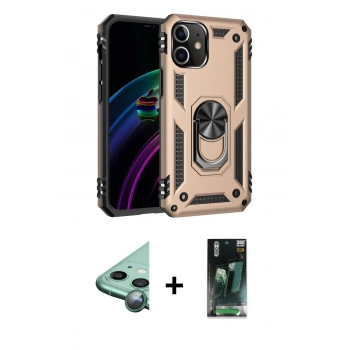 MARSİLYAN™- iPhone 12 Mini Kılıf Ahenk Klasik Koleksiyonu - Siyah 360 Mat Full Body Arka Koruyucu + Raze Metal Kamera Lens - YL