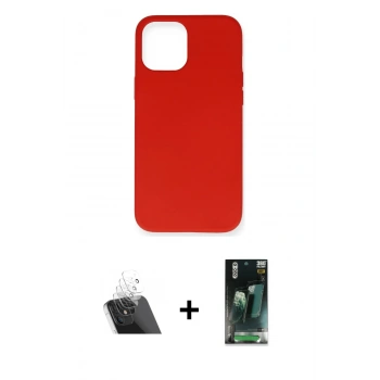 MARSİLYAN™- iPhone 12 Mini Kılıf Ahenk Serisi - Şeffaf 360 Full Body Arka Koruyucu + Kamera Lens Koruma Cam - SF