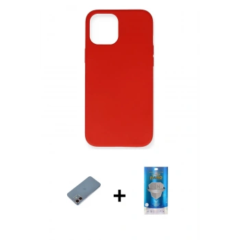 MARSİLYAN™- iPhone 12 Mini Kılıf Ahenk Serisi - Şeffaf Royal Nano Ekran Koruyucu + Shine Kamera Lens Koruma Cam - PE
