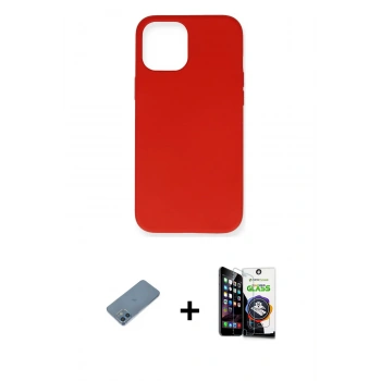 MARSİLYAN™- iPhone 12 Mini Kılıf Ahenk Serisi - Şeffaf Temperli Cam Ekran Koruyucu + Shine Kamera Lens Koruma Cam - MI
