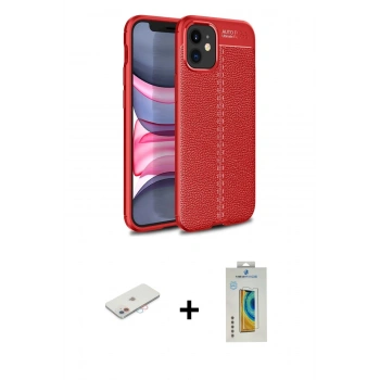 MARSİLYAN™- iPhone 12 Mini Kılıf Doruk Klasik Özel Seri - Siyah Polymer Nano Ekran Koruyucu + Renkli Kamera Lens Koruma Cam - PE
