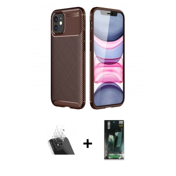 MARSİLYAN™- iPhone 12 Mini Kılıf Eksen Form Prime - Şeffaf 360 Full Body Arka Koruyucu + Kamera Lens Koruma Cam - SF