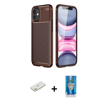 MARSİLYAN™- iPhone 12 Mini Kılıf Eksen Form Prime - Şeffaf Royal Nano Ekran Koruyucu + Renkli Kamera Lens Koruma Cam - TU
