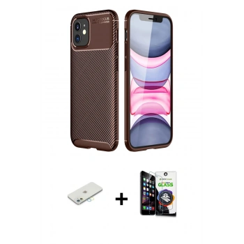 MARSİLYAN™- iPhone 12 Mini Kılıf Eksen Form Prime - Şeffaf Temperli Cam Ekran Koruyucu + Renkli Kamera Lens Koruma Cam - SI