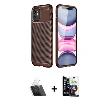 MARSİLYAN™- iPhone 12 Mini Kılıf Eksen Form Prime - Şeffaf Temperli Cam Ekran Koruyucu + Kamera Lens Koruma Cam - SF