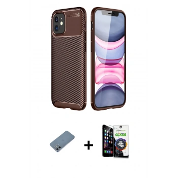 MARSİLYAN™- iPhone 12 Mini Kılıf Eksen Form Prime - Şeffaf Temperli Cam Ekran Koruyucu + Shine Kamera Lens Koruma Cam - SABE