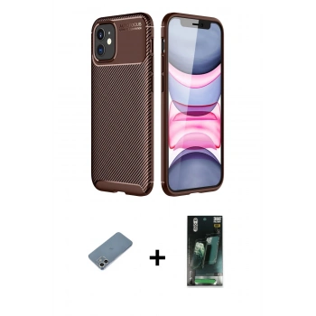 MARSİLYAN™- iPhone 12 Mini Kılıf Eksen Form Prime - Siyah 360 Mat Full Body Arka Koruyucu + Shine Kamera Lens Koruma Cam - GS