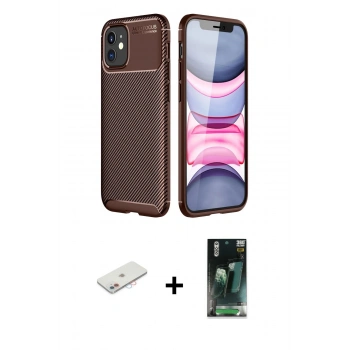 MARSİLYAN™- iPhone 12 Mini Kılıf Eksen Form Prime - Siyah 360 Mat Full Body Arka Koruyucu + Renkli Kamera Lens Koruma Cam - PE