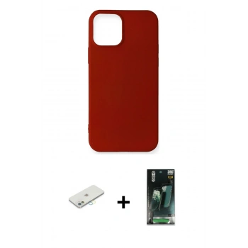 MARSİLYAN™- iPhone 12 Mini Kılıf Kozmos Yansıma Özel Seri - Şeffaf 360 Full Body Arka Koruyucu + Renkli Kamera Lens Koruma Cam - SI