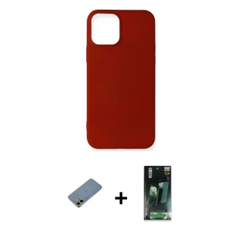 MARSİLYAN™- iPhone 12 Mini Kılıf Kozmos Yansıma Özel Seri - Şeffaf 360 Full Body Arka Koruyucu + Shine Kamera Lens Koruma Cam - GD