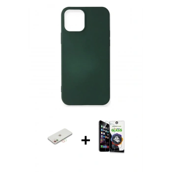 MARSİLYAN™- iPhone 12 Mini Kılıf Kozmos Yansıma Özel Seri - Şeffaf Temperli Cam Ekran Koruyucu + Renkli Kamera Lens Koruma Cam - YL