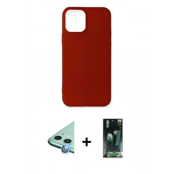 MARSİLYAN™- iPhone 12 Mini Kılıf Kozmos Yansıma Özel Seri - Siyah 360 Mat Full Body Arka Koruyucu + Raze Metal Kamera Lens - MI