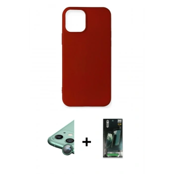 MARSİLYAN™- iPhone 12 Mini Kılıf Kozmos Yansıma Özel Seri - Siyah 360 Mat Full Body Arka Koruyucu + Raze Metal Kamera Lens - YL