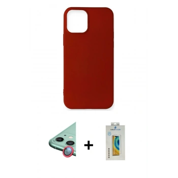 MARSİLYAN™- iPhone 12 Mini Kılıf Kozmos Yansıma Özel Seri - Siyah Polymer Nano Ekran Koruyucu + Raze Metal Kamera Lens - KI