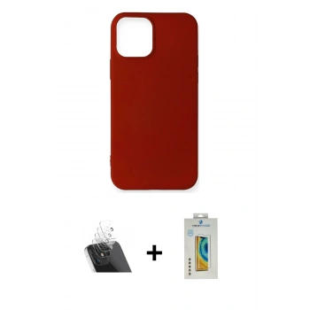 MARSİLYAN™- iPhone 12 Mini Kılıf Kozmos Yansıma Özel Seri - Siyah Polymer Nano Ekran Koruyucu + Kamera Lens Koruma Cam - SF