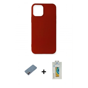 MARSİLYAN™- iPhone 12 Mini Kılıf Kozmos Yansıma Özel Seri - Siyah Polymer Nano Ekran Koruyucu + Shine Kamera Lens Koruma Cam - PE