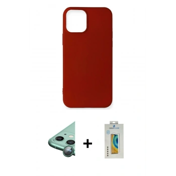 MARSİLYAN™- iPhone 12 Mini Kılıf Kozmos Yansıma Özel Seri - Siyah Polymer Nano Ekran Koruyucu + Raze Metal Kamera Lens - YL