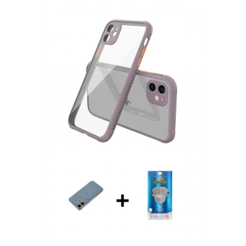 MARSİLYAN™- iPhone 12 Mini Kılıf Nova Asil Özel Seri - Şeffaf Royal Nano Ekran Koruyucu + Shine Kamera Lens Koruma Cam - GD