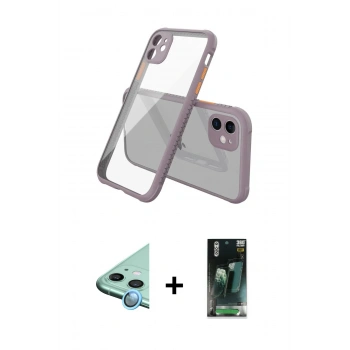 MARSİLYAN™- iPhone 12 Mini Kılıf Nova Asil Özel Seri - Siyah 360 Mat Full Body Arka Koruyucu + Raze Metal Kamera Lens - MI