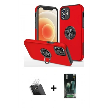 MARSİLYAN™- iPhone 12 Mini Kılıf Odak Form Prime - Şeffaf 360 Full Body Arka Koruyucu + Kamera Lens Koruma Cam - SF