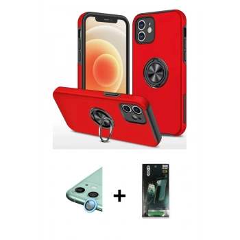 MARSİLYAN™- iPhone 12 Mini Kılıf Odak Form Prime - Şeffaf 360 Full Body Arka Koruyucu + Raze Metal Kamera Lens - MI