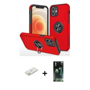 MARSİLYAN™- iPhone 12 Mini Kılıf Odak Form Prime - Şeffaf 360 Full Body Arka Koruyucu + Renkli Kamera Lens Koruma Cam - TU