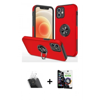 MARSİLYAN™- iPhone 12 Mini Kılıf Odak Form Prime - Şeffaf Temperli Cam Ekran Koruyucu + Kamera Lens Koruma Cam - SF