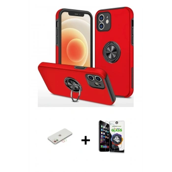 MARSİLYAN™- iPhone 12 Mini Kılıf Odak Form Prime - Şeffaf Temperli Cam Ekran Koruyucu + Renkli Kamera Lens Koruma Cam - YL