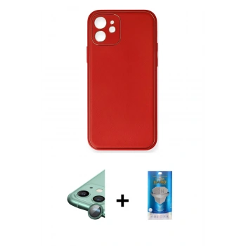 MARSİLYAN™- iPhone 12 Mini Kılıf Yadigar Klasik - Şeffaf Royal Nano Ekran Koruyucu + Raze Metal Kamera Lens - YL
