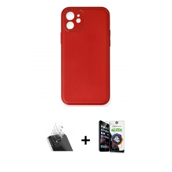 MARSİLYAN™- iPhone 12 Mini Kılıf Yadigar Klasik - Şeffaf Temperli Cam Ekran Koruyucu + Kamera Lens Koruma Cam - SF